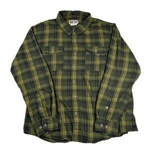 Marmot Mountain Works Green Fairfax Lightweight Plaid Flannel Shirt Large